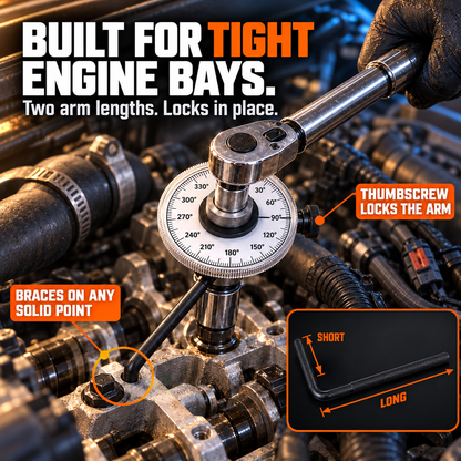 🔩 1/2" Drive Torque Angle Gauge – Hit Every Head Bolt Spec the First Time