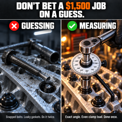 🔩 1/2" Drive Torque Angle Gauge – Hit Every Head Bolt Spec the First Time