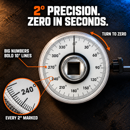 🔩 1/2" Drive Torque Angle Gauge – Hit Every Head Bolt Spec the First Time