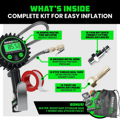 ✨ Digital Tire Pressure Gauge with Inflator 🚗 3-in-1 Precision for Your Garage⏰