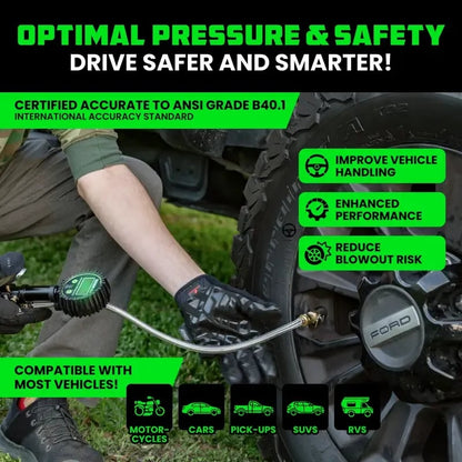 ✨ Digital Tire Pressure Gauge with Inflator 🚗 3-in-1 Precision for Your Garage⏰