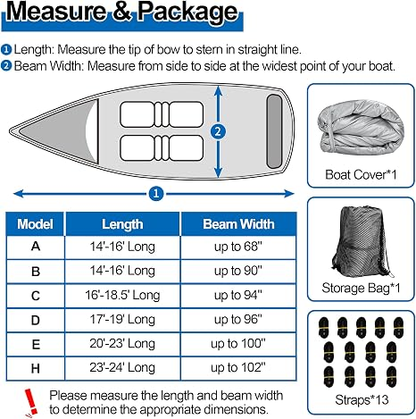 ❄️ Trailerable Boat Cover for 14–24 ft Boats – Keep Rain, Snow & Leaves Off All Winter