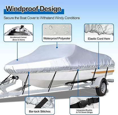 ❄️ Trailerable Boat Cover for 14–24 ft Boats – Keep Rain, Snow & Leaves Off All Winter