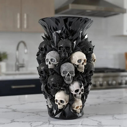 💀🐦‍⬛ Crystal Skull Vase – Where Darkness Meets Elegance ✨