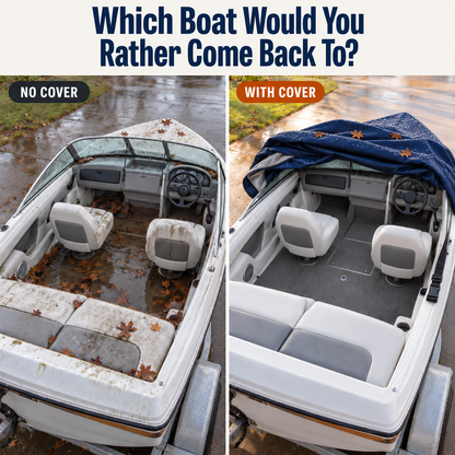 ❄️ Trailerable Boat Cover for 14–24 ft Boats – Keep Rain, Snow & Leaves Off All Winter
