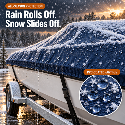 ❄️ Trailerable Boat Cover for 14–24 ft Boats – Keep Rain, Snow & Leaves Off All Winter