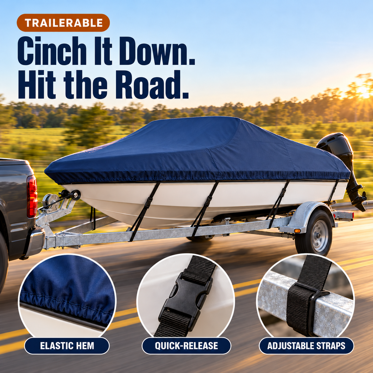 ❄️ Trailerable Boat Cover for 14–24 ft Boats – Keep Rain, Snow & Leaves Off All Winter