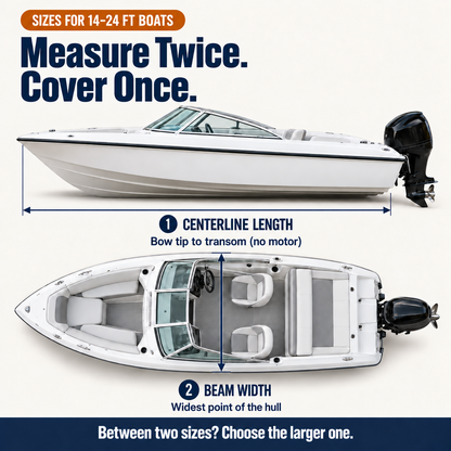❄️ Trailerable Boat Cover for 14–24 ft Boats – Keep Rain, Snow & Leaves Off All Winter