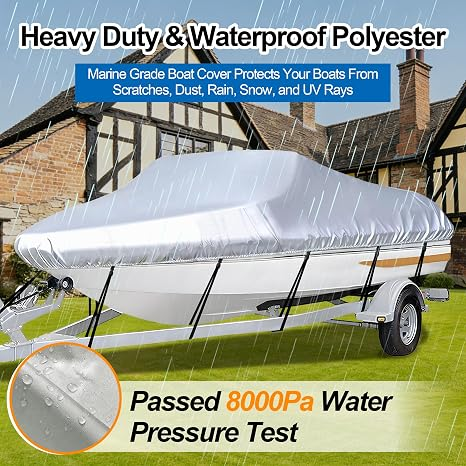 ❄️ Trailerable Boat Cover for 14–24 ft Boats – Keep Rain, Snow & Leaves Off All Winter