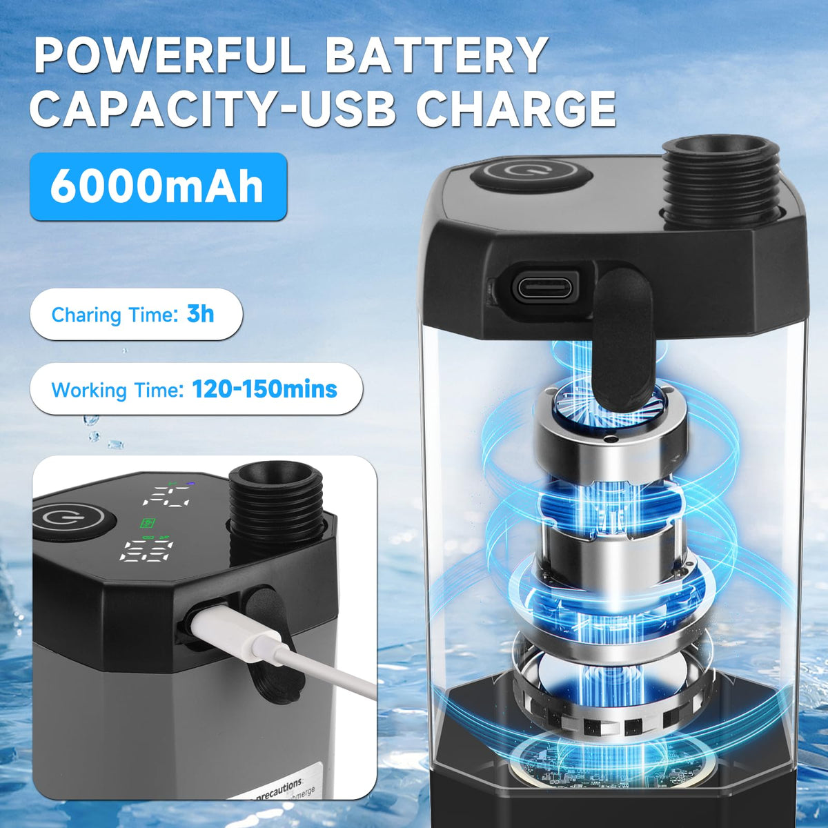 🎃Halloween Deal 50% OFF! LELUMP Rechargeable Portable Camping Shower With LED Display