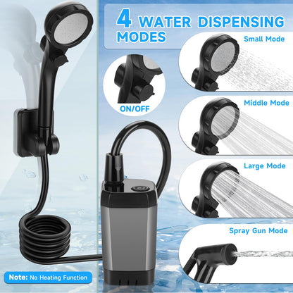 🎃Halloween Deal 50% OFF! LELUMP Rechargeable Portable Camping Shower With LED Display