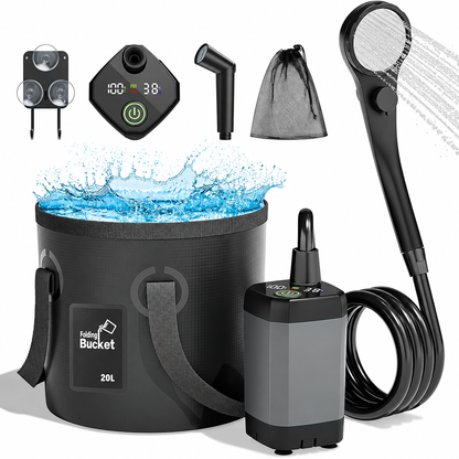 🎃Halloween Deal 50% OFF! LELUMP Rechargeable Portable Camping Shower With LED Display